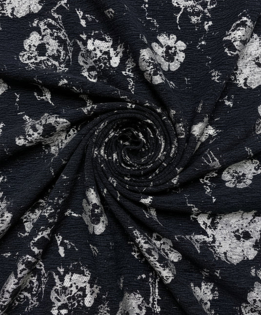Vintage distressed floral jacquard fabric