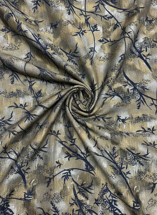 Zen Bamboo Branch Chenille Jacquard Fabric