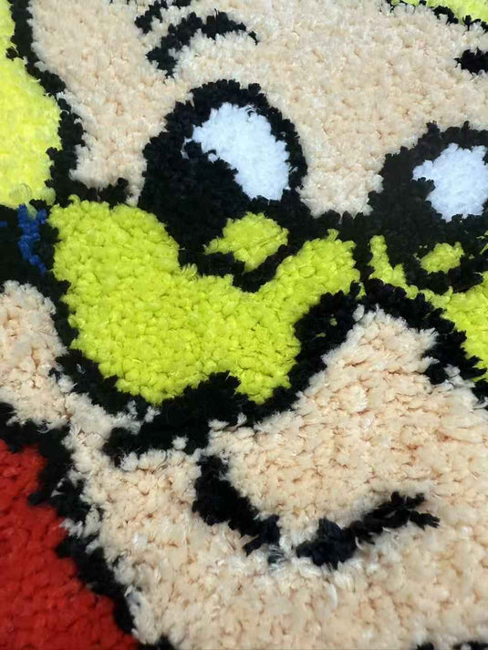 Cartoon Character Shaped Flocked Carpet