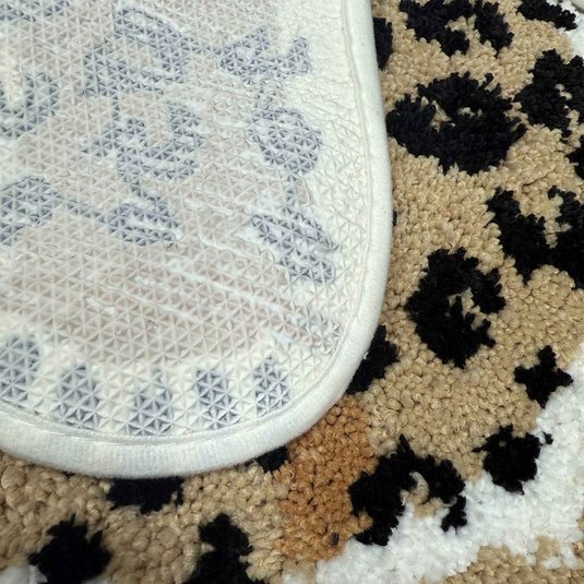 Leopard Print Shaped Tufted Rug | Faux Animal Skin Accent Floor Mat - Fucolina