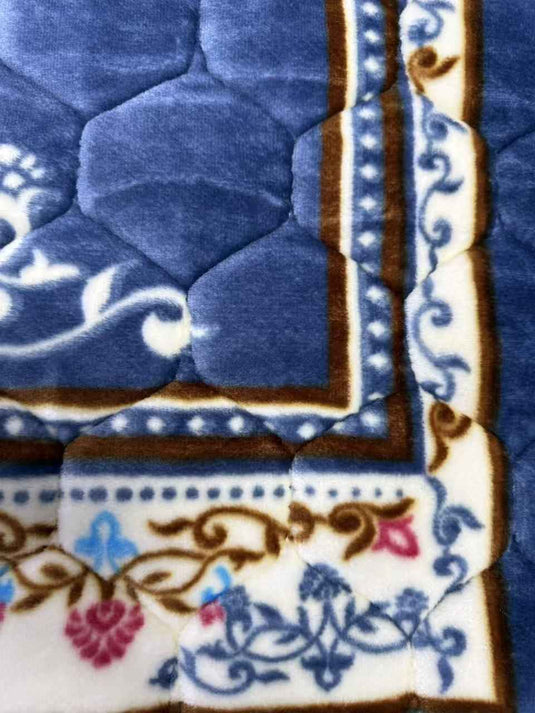Blue - Toned Floral Arch Prayer Rug - Fucolina