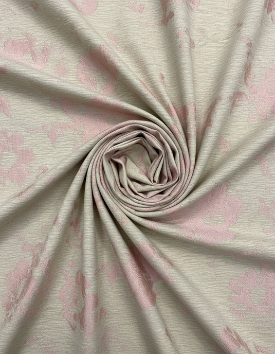 Vintage distressed floral jacquard fabric
