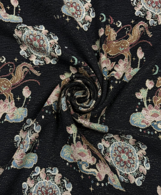 Dunhuang Feilian and Floral Jacquard Fabric Color Card (Multiple Colors Available)