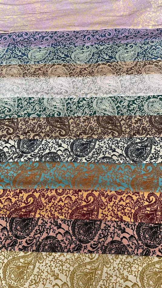 Paisley Pattern Jacquard Fabric Color Card (Multiple Colors Available)