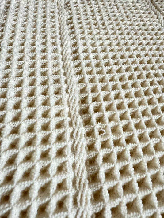 Modern Minimalist Pure White Waffle Weave Floor Mat