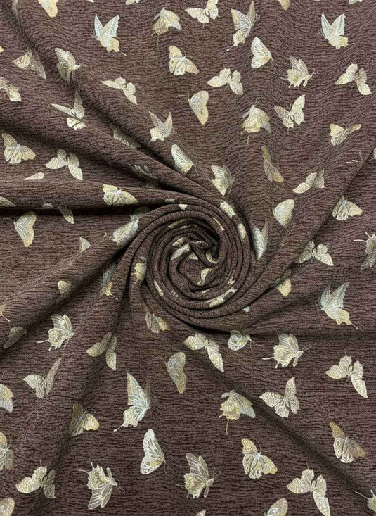 Childlike Butterfly Pattern Chenille Jacquard Fabric