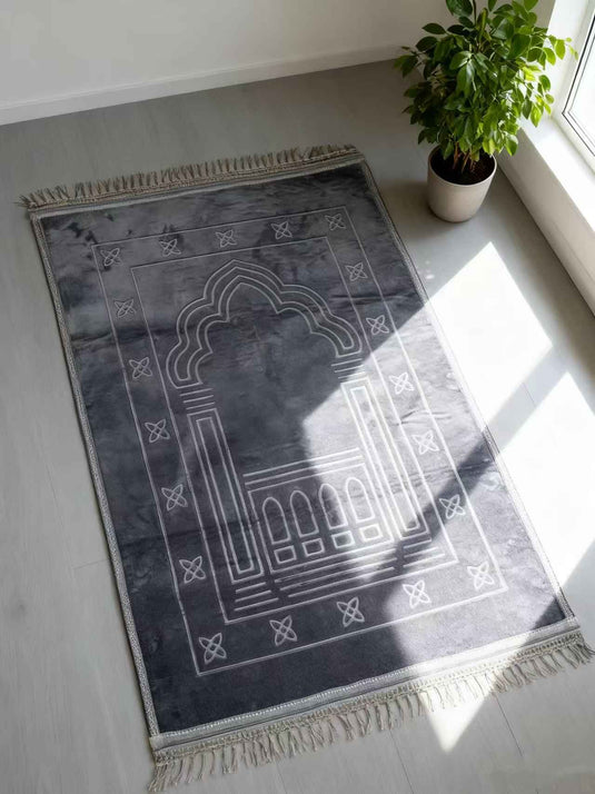Gray Geometric Arch Prayer Rug - Fucolina