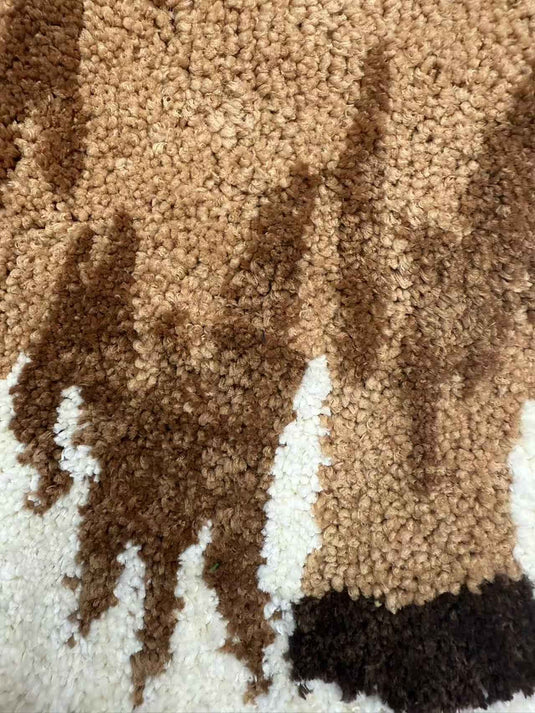 Cute Highland Cow - shaped Flocking Carpet