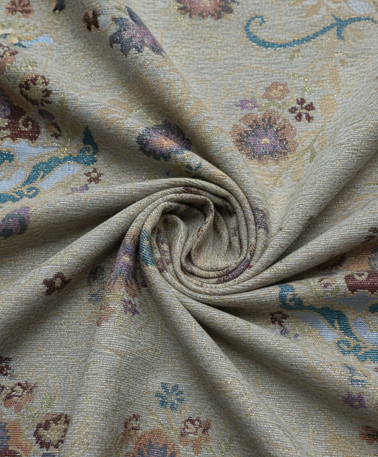 Vintage Floral and Bird - Animal Jacquard Fabric Color Card (Multiple Colors Available)