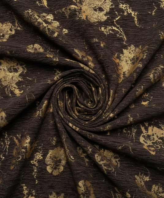 Vintage distressed floral jacquard fabric