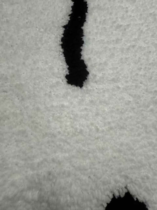 Minimalist Black-and-white Cartoon Rabbit Flocked Carpet