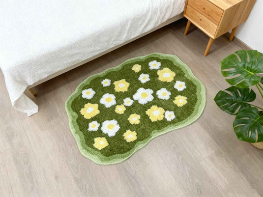 Healing Flower Bush-shaped Flocked Carpet