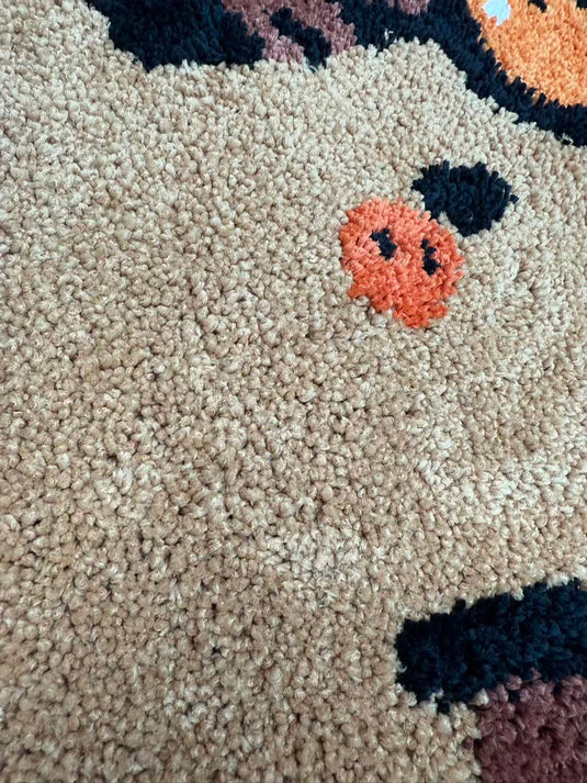 Cute Capybara-shaped Flocked Carpet