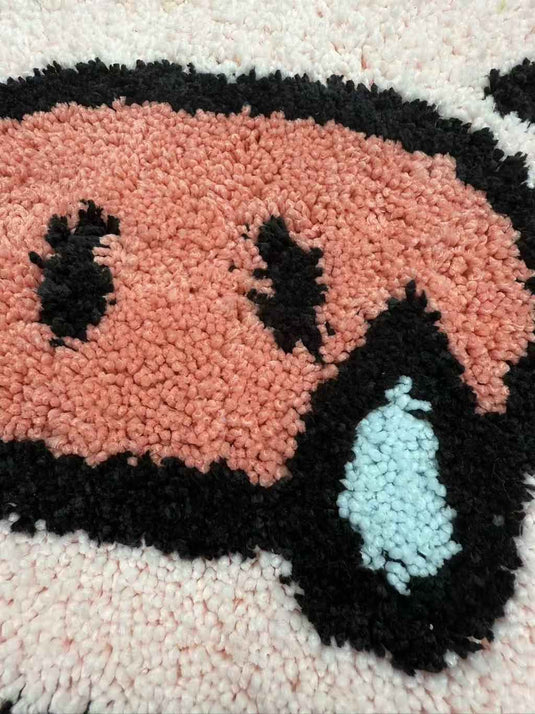 Cute Drooling Pig - shaped Flocking Carpet
