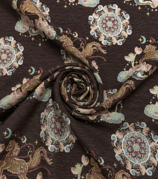 Dunhuang Feilian and Floral Jacquard Fabric Color Card (Multiple Colors Available)