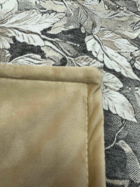 Vintage Floral Leaf Chenille Jacquard Throw Pillow(Pillow insert not included)