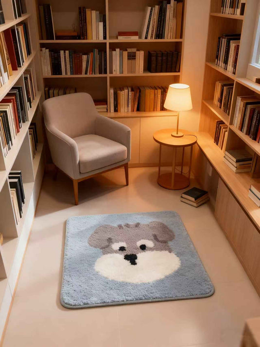Cute Schnauzer Flocked Carpet