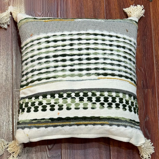 Handwoven Patchwork Tassel Cushion (YS5031-4) - Fucolina