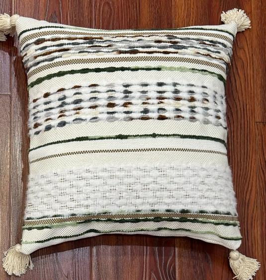 Handwoven Patchwork Tassel Cushion (YS5033-6) - Fucolina