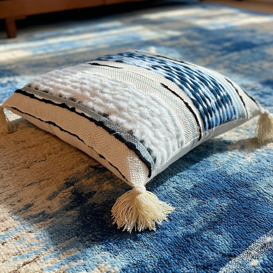 Handwoven Patchwork Tassel Cushion (YS5033-8) - Fucolina