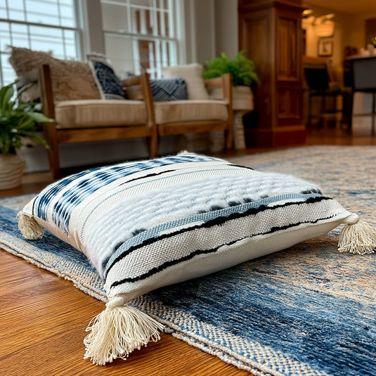 Handwoven Patchwork Tassel Cushion (YS5033-8) - Fucolina