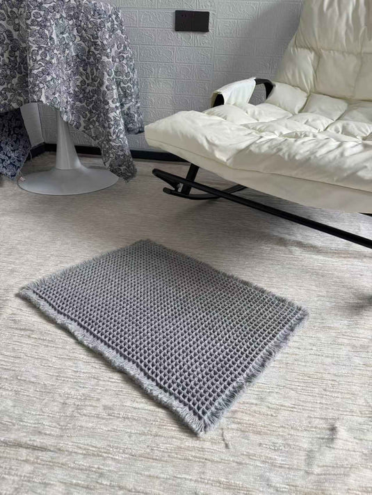 Modern Minimalist Waffle Braid Floor Mat