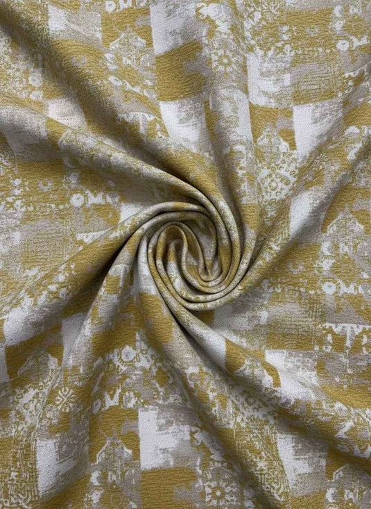 Retro Distressed Geometric Patchwork Chenille Jacquard Fabric