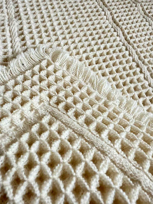Modern Minimalist Pure White Waffle Weave Floor Mat