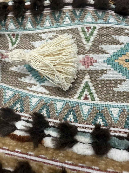 Ethnic - style Geometric - patterned Tassel Jacquard Table Runner (Elegant Contrast Color) - Fucolina