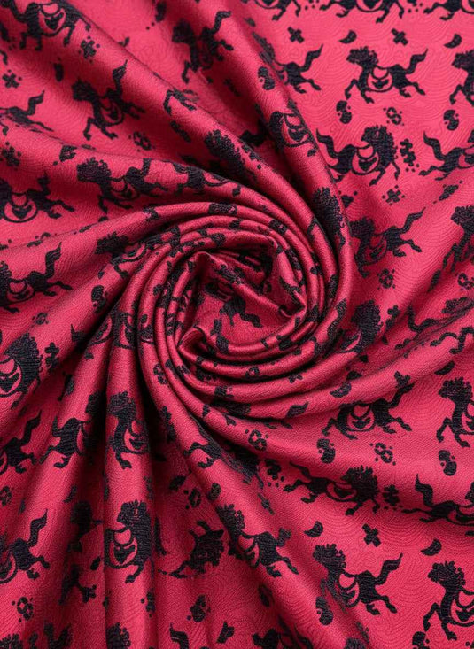 New Chinese Auspicious Beast Pattern Chenille Jacquard Fabric