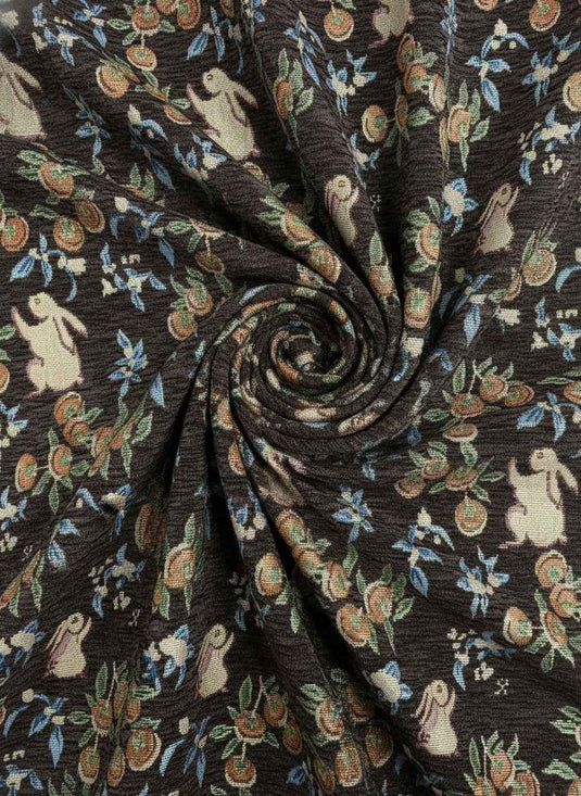 Cute Rabbit Blessing Chenille Jacquard Fabric