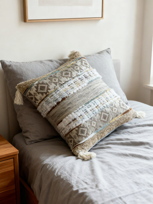 Ethnic Style Jacquard Plush Pillow/Cushion Cover - Fucolina
