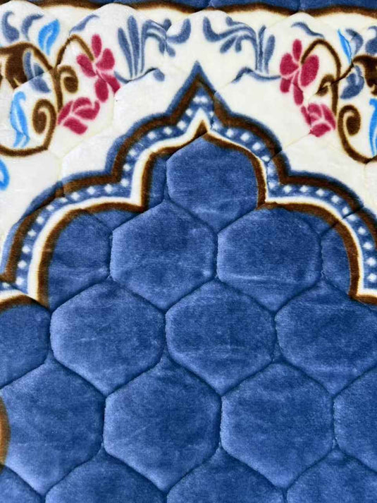 Blue - Toned Floral Arch Prayer Rug - Fucolina