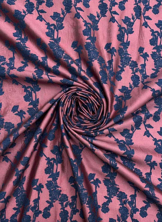 Court Rose Chenille Jacquard Fabric