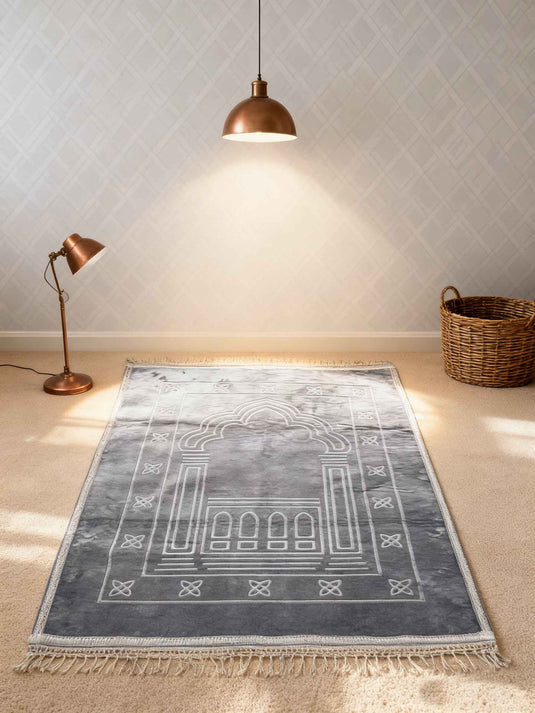 Gray Geometric Arch Prayer Rug - Fucolina