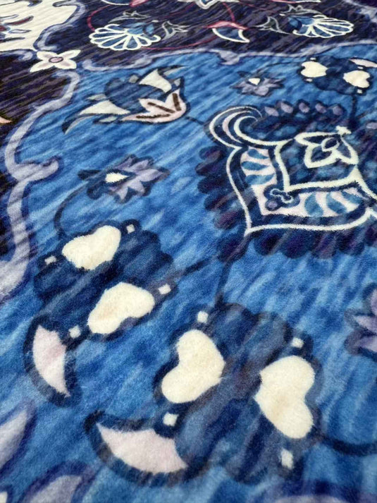 Vintage blue palace style faux cashmere carpet