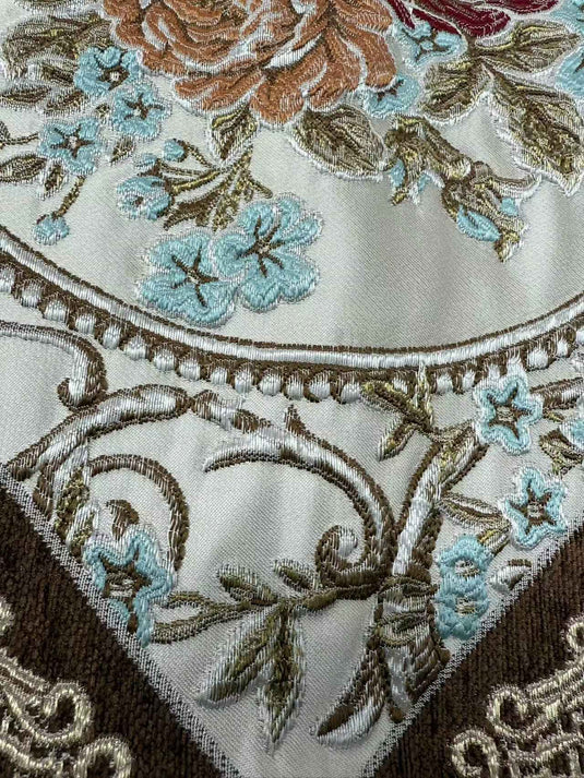 Vintage Court Floral Jacquard Throw Pillow(Pillow insert not included)