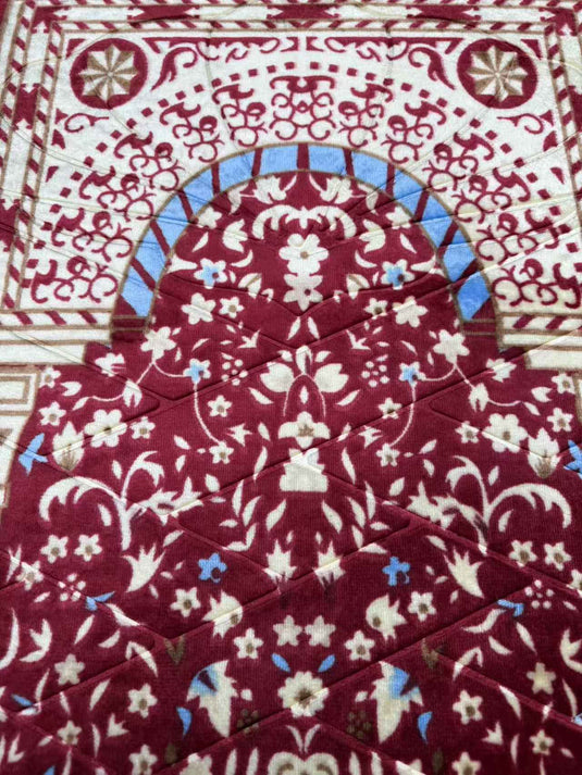 Burgundy Floral Arch Prayer Rug - Fucolina