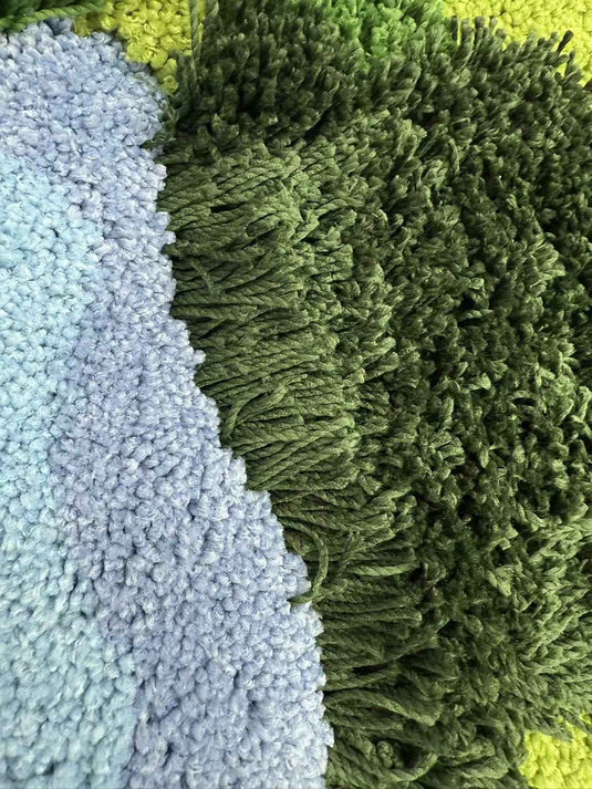 3D Forest Lake Flocked Carpet