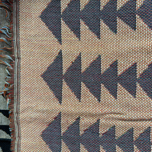 "Sacred Cross" Southwestern Tribal Woven Blanket | Geometric Tapestry Wall Art - Fucolina