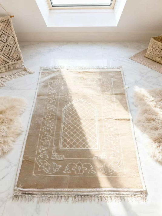 Beige Geometric Arch Prayer Rug - Fucolina