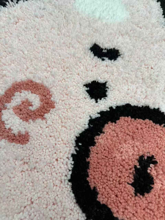 Cute Drooling Pig - shaped Flocking Carpet