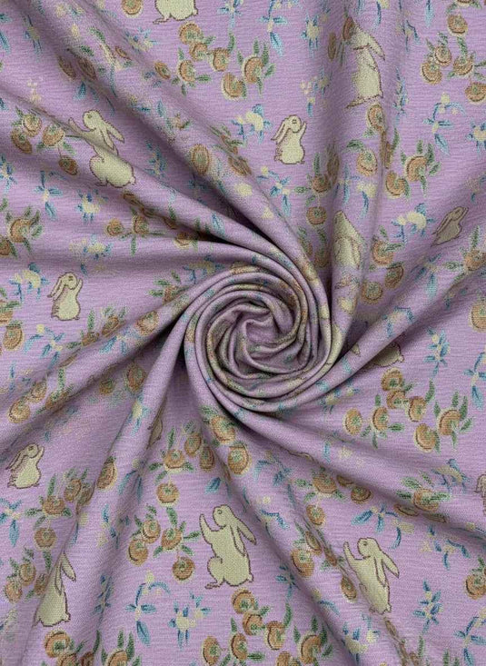 Cute Rabbit Blessing Chenille Jacquard Fabric
