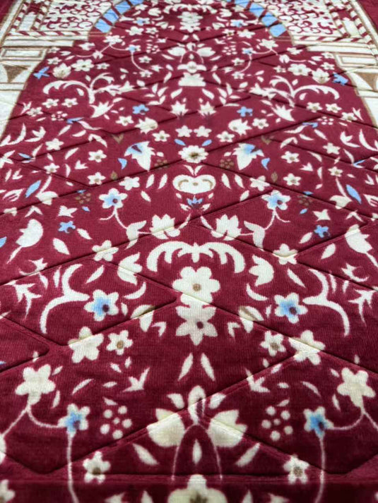 Burgundy Floral Arch Prayer Rug - Fucolina