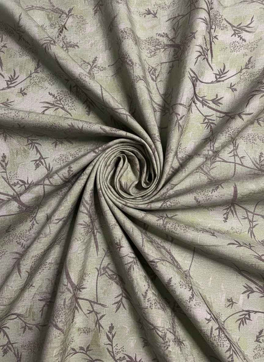 Zen Bamboo Branch Chenille Jacquard Fabric