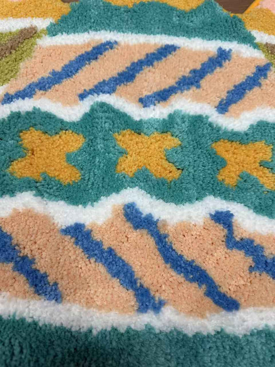 Childlike Egg-shaped Flocked Carpet