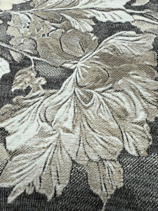 Vintage Floral Leaf Chenille Jacquard Throw Pillow(Pillow insert not included)