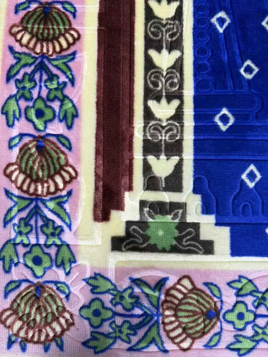 Royal Blue Floral Arch Prayer Rug - Fucolina