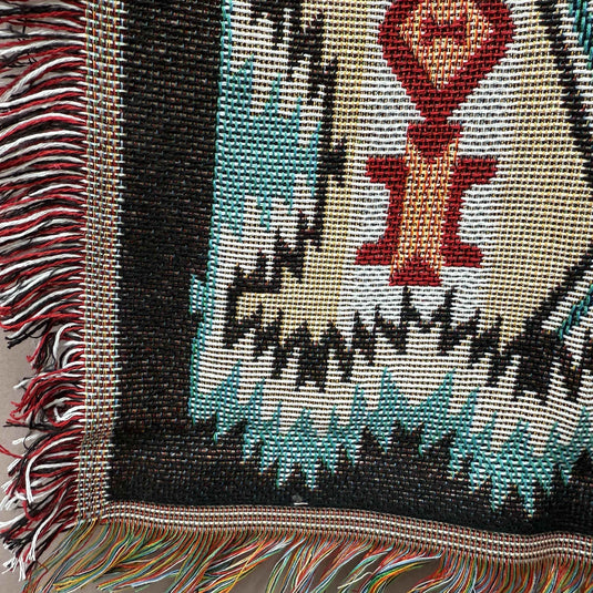 Vibrant Southwestern Aztec Woven Tapestry | Geometric Tribal Boho Blanket - Fucolina