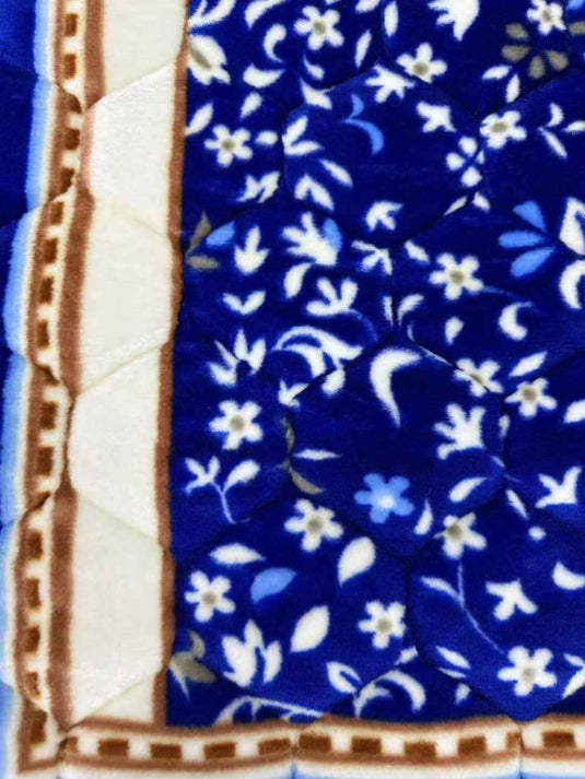 Blue - Brown Floral Arch Prayer Rug - Fucolina